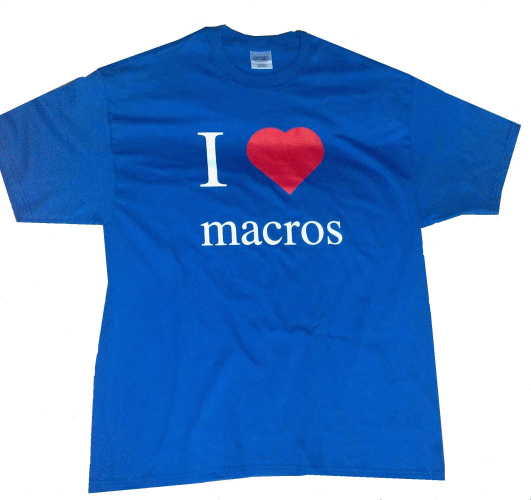 T-shirt I love macros front side